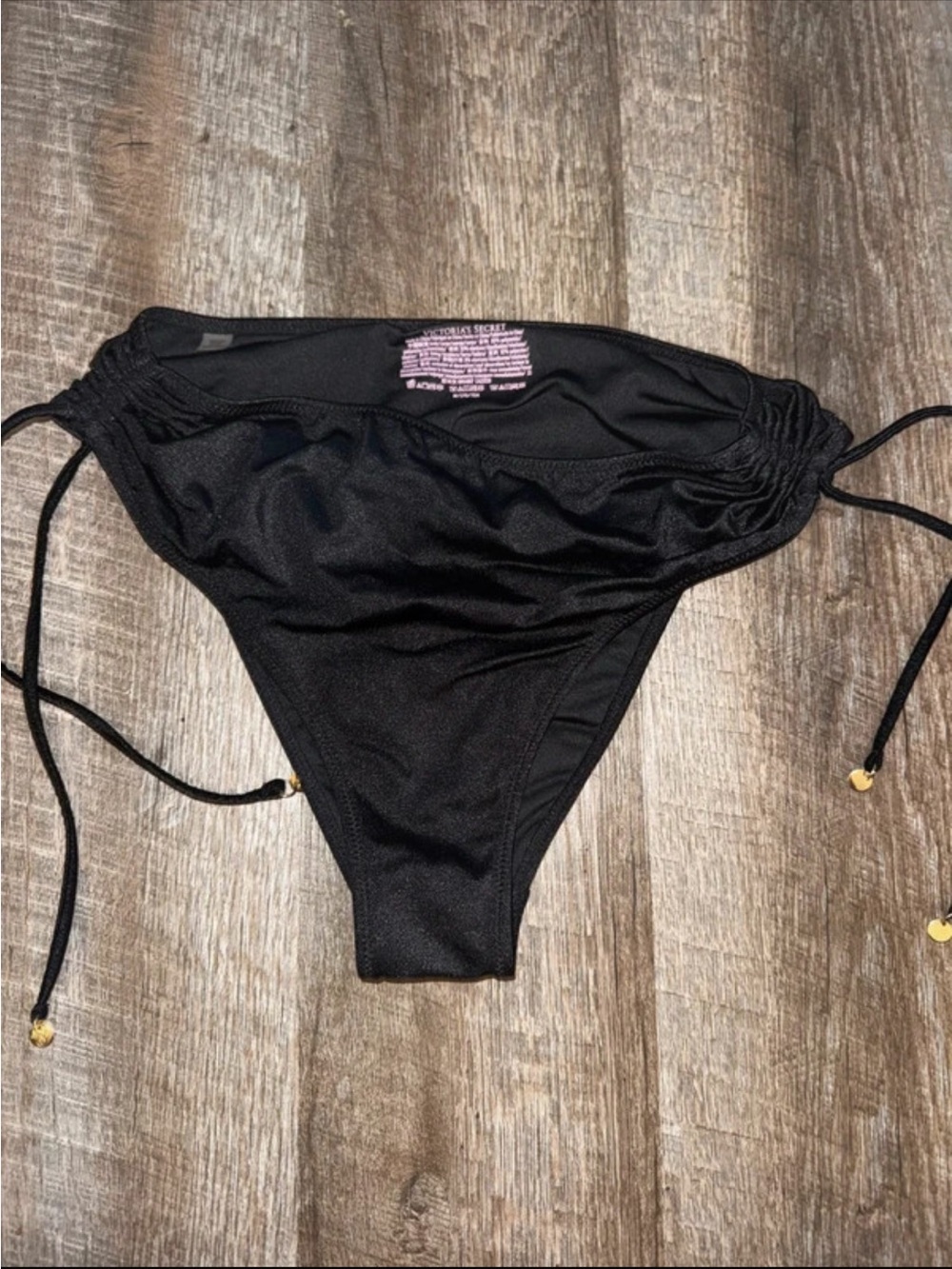 Victoria's Secret Black Tie-Side Bikini Bottom